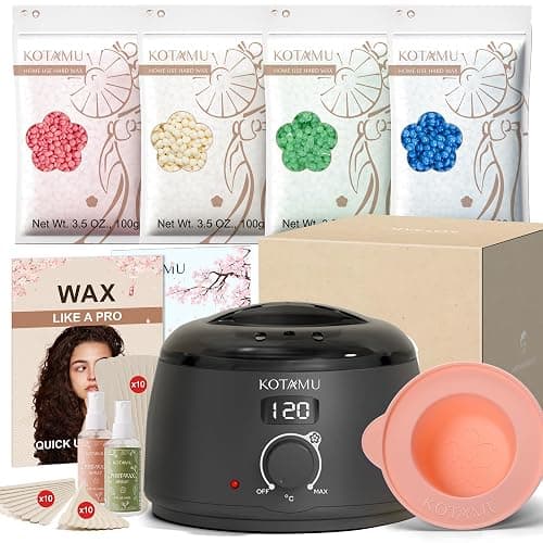 KOTAMU Chauffe Cire D'épilation à Domicile Kit pour Peau Sensible et Tous Types de Poils, Idéal pour Épilation des Sourcils, Visage, Jambes, Chauffe Cire Epilation Professionnel avec 37 Accessoires - Image 1