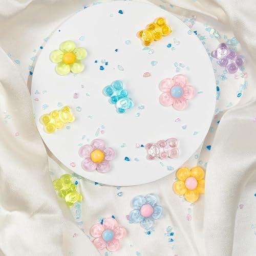 COYWX Cute Shoes Charms for Girls and Women - Beach Cute Cartoon Shoe Charms with Flower & Gummy Bear Designs, Perfect for Party, Birthday Gifts, Beach Outings and Daily Wear thumbnail 5