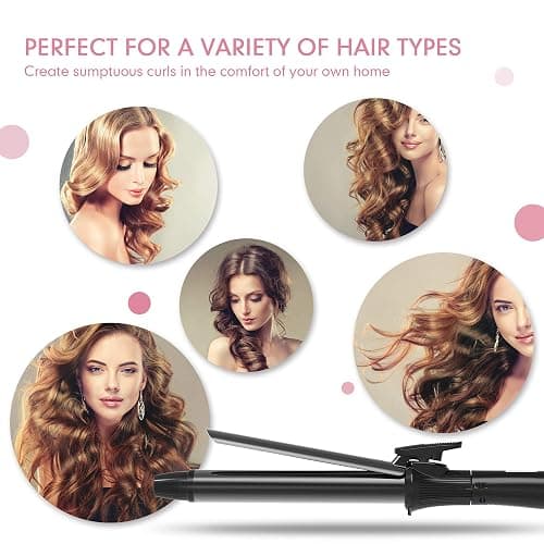 1 1/4 Inch Curling Iron with Clipped Tourmaline Ceramic Barrel Professional 1.25 Inch Hair Curler up to 450°F Dual Voltage for Traveling 60 Mins Auto Off Suit for Different (Black, 1.25 Inch) thumbnail 6