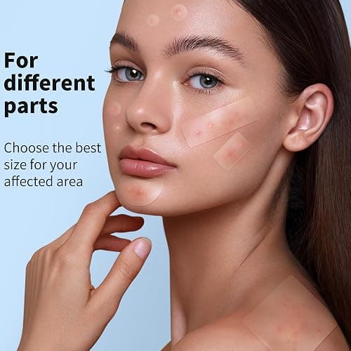 Daolyo Large Pimple Patches for Face, 8 Sizes 400 Counts XL Acne Patches, Big Hydrocolloid Bandages for Body, Chin, Forehead, Chest, Back Zit Breakouts (Strip, Square, Round, Moon) thumbnail 4