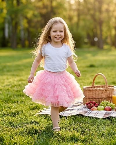 Stelle Girls Tutu Skirt 5 Layers Fluffy Tulle Dance Ballet Skirt Princess Birthday Party Costume thumbnail 4