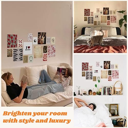 97 Decor Downtown Girl Room Decor - Y2K Room Decor Aesthetic 2000s, Mini Downtown Girl Posters for Room Aesthetic, Small Red Coquette Wall Decor Y2k Wall Art Prints for Teen Girls (8x10 Unframed) thumbnail 4