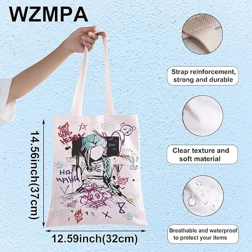 WZMPA Video Gamer Tote Bag Computer Game Player Gift J Was Here Shopping Grocery Bag Electronic Games Merch thumbnail 2
