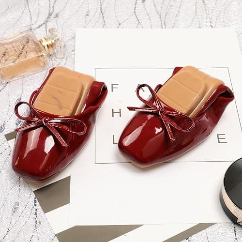 Dear Time Women's Casual Foldable Ballet Flats Square Toe Ballerina Flats Shoes Comfortable thumbnail 4