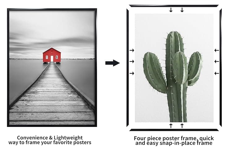 ELSKER&HOME 16x24 Poster Frame 3 Pack, Black 16x24 Frame | 16x24 Picture Frame for Horizontal or Vertical Wall Mounting, Sturdy and Scratch-proof thumbnail 4