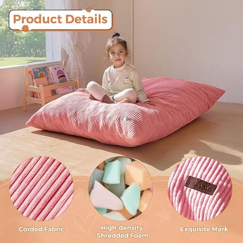 MAXYOYO 3 in 1 Kids Bean Bag Chair, Comfy Floor Sofa with Removed Cover | Convertible Chair Folds from Bean Bag to Lounger, Floor Couch with High-Density Foam Filling, Floor Sofa for Gaming thumbnail 7
