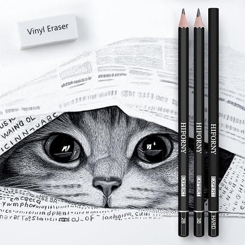 HIFORNY 36 PCS Sketching Drawing Pencil Set,Sketch Pencils Art Supplies with Graphite,Charcoal,Blending Tools,Accessories,Drawing Kit for Adults Artists in Canvas Roll Up Case thumbnail 7