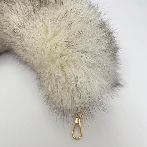 LAIDIC Therian Fox Tail Keychain Furry Tail Backpack Tassel Bag Handbag Accessory Hook Pendant Cosplay Toy Photo - Blue Fox thumbnail 2