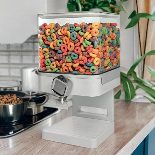 Zevro Compact Dry Food Dispenser, Single Control, White/Chrome thumbnail 2