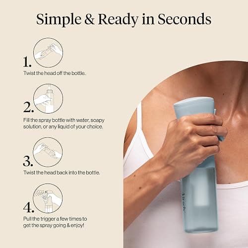Kitsch Large Continuous Spray Bottle for Hair – Haze Blue, 180ml | Fine Mister Spray Bottle & Water Spray Bottle – Recycled Hair Spray Bottle – Spray Bottles for Cleaning, Styling, & More thumbnail 7