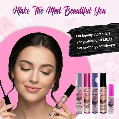 Prosa Mascara Professional Collection for Amplified Volume Complete Lash Length Deep Ebony Shade and Enduring All-Day Glamour Pack of 5 thumbnail 3