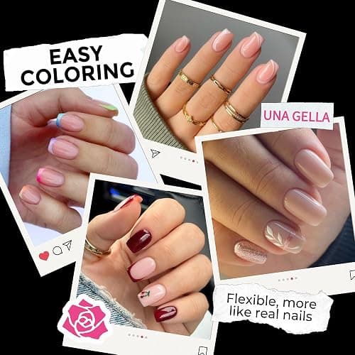UNA GELLA Short Square Gel Nail Tips 216pcs Short Square Press on Nails Pre-shape Fake Nails for Full Cover Acrylic Nails False Nails For Nail Extension Home DIY Nail Salon 12 Sizes Gelly Tips thumbnail 3