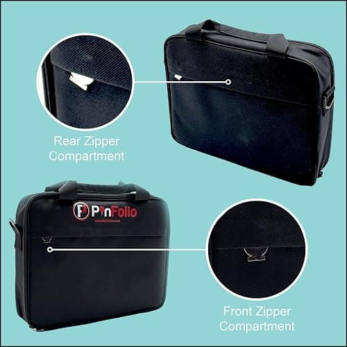 PinFolio Pro Pin Display Bag, Large Sports Pin Book Designed for Storage & Easy Trading Up to 1,000 1-Inch Enamel Pins (Black) thumbnail 3