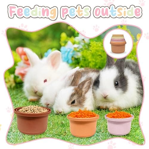 starfa lab 8 Pcs Stacking Cups for Small Animal Toys,Nesting Rabbit Toys of Different Sizes,Safe Plastic Colorful Nesting Toys for Bunny Guinea Pig Hiding Food and Playing (Purple) thumbnail 5