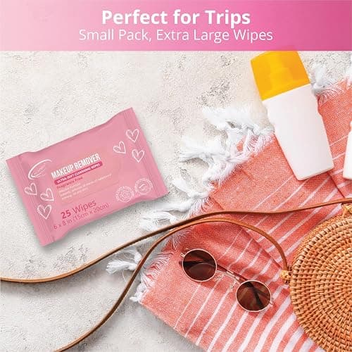 Air Jungles Makeup Remover Wipes 25 Count (Pack of 4), Alcohol-Free & Fragrance-Free, Extra Large Facial Towelettes for Face & Eyes, Removes Waterproof Makeup, Infused with Vitamin E thumbnail 6