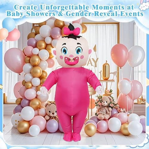 2 Pack 91" Inflatable Baby Costume – Blow Up Outfit for Gender Reveal Party | 2 Pack Giant Inflatable Baby Costume 91", Adult Blow Up Outfit for Gender Reveal Party, Halloween & Christmas Cosplay thumbnail 6