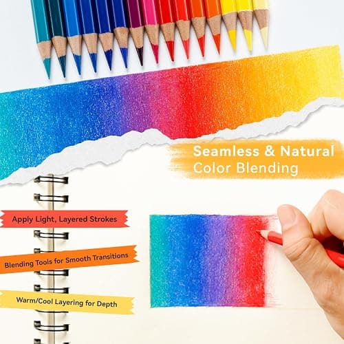 Ohuhu Colored Pencils: 72 Oil-based Drawing Pencils for Coloring Portrait Sketching Landscape, Durable Soft Core, Professional 72 Pack for Artist, Adult & Beginners, Halawa Series thumbnail 5