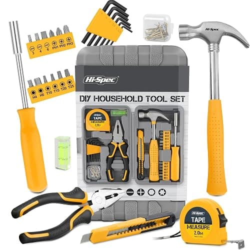 Hi-Spec Small Tool Kit Compact Set for Home and Office DIY, 25-Piece Yellow Mini Tool Box for Basic Household Repairs, Starter Toolkit in a Portable Toolbox Case. thumbnail 8