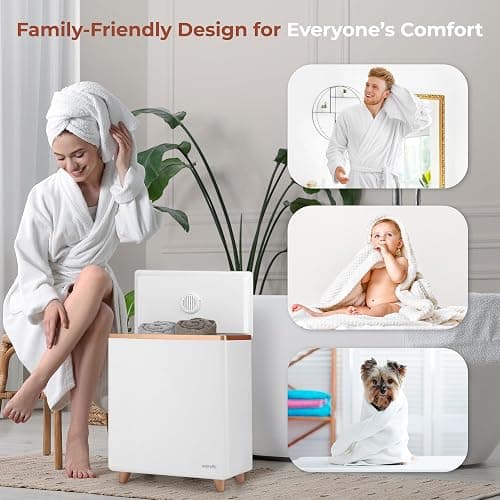 SereneLife WIFI Luxury Rectangle Towel Warmer - Spa & Bathroom Towel Heater with Custom Fragrance, Auto Shut-Off, Fits 2 large Towels, Blankets, Bathrobes, PJ's - Perfect Gift for Him & Her thumbnail 6