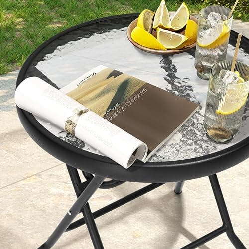 JOINHOM Outdoor Side Table - Small Patio End Table All Weather, Patio Furniture Sets and Outside Furniture for Pool, Balcony, Deck, Porch, Black thumbnail 6