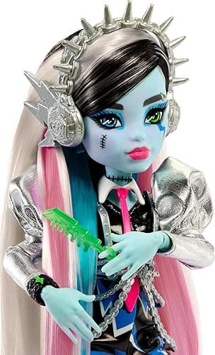 Monster High Doll, Amped Up Frankie Stein Rockstar with Instrument & Performance-Themed Accessories Like Headphones thumbnail 4