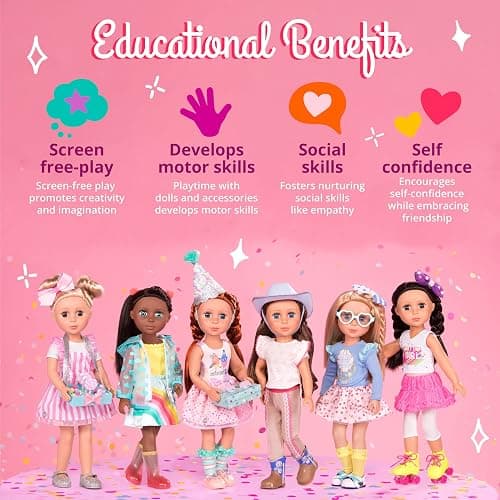 Glitter Girls – 14-Inch Doll Clothes – Glisten & Glam – Lace Overalls & Cat Ear Deluxe Outfit – Toys, Clothes & Accessories For Girls 3-Year-Old & Up thumbnail 5
