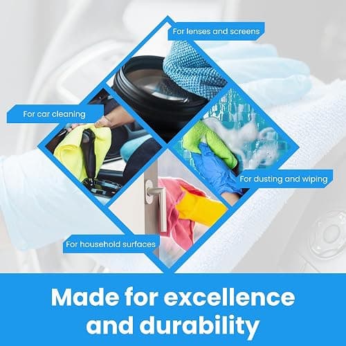 MIRACLEAN Micro Fiber Cloth for Cleaning 12 Pack - 12 x 12 inches - Rags for Cleaning House Streak-Free Wipes for Screens, Dusting & Appliances - Premium Microfiber Cleaning Cloth thumbnail 6