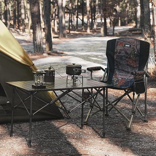 Byliable Camping Table Folding Portable Camp Aluminum Fold Up Lightweight Roll Up Table Adjustable Height with Carry Bag Indoor Outdoor for Camping, Picnic, Backyard, BBQ, Patio, Black thumbnail 2