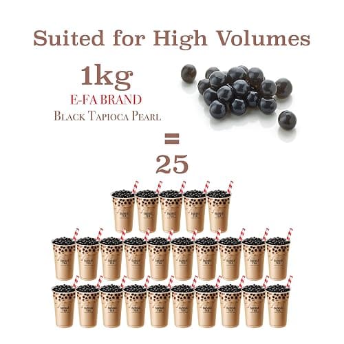 E-FA BRAND Black Tapioca Pearls (Boba), Quick Cook Tapioca Pearls for Bubble Tea, Microwave Ready in 3 Minutes, Fresh Chewy Texture, Milk Tea & Dessert Topping, Halal Certified, 2.2 LB (Pack of 1) thumbnail 7