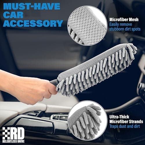 Interior Car Cleaner Duster Brush (Lint & Scratch Free) Car Accessories for Women - Interior Car Duster thumbnail 2