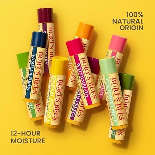 Burt's Bees Lip Balm - Pink Grapefruit, Mango, Coconut & Pear, and Pomegranate Pack, Lip Moisturizer With Beeswax, Tint-Free, Natural Origin Conditioning Treatment, 4 Tubes, 0.15 oz. thumbnail 9