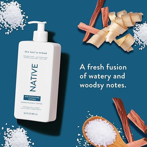 Native Body Lotion Contains Naturally Derived Plant-Based Moisturizers for Women and Men | Restores Dry Skin, Sea Salt & Cedar, 16.5 fl oz thumbnail 4