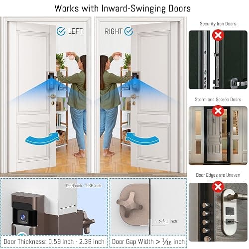 Anti Theft Ring Doorbell Mount: Metal Ring Apartment Door Mount Blink Doorbell Camera Holder No Drill - Renter Friendly Ring Doorbell Mount No Damage thumbnail 5