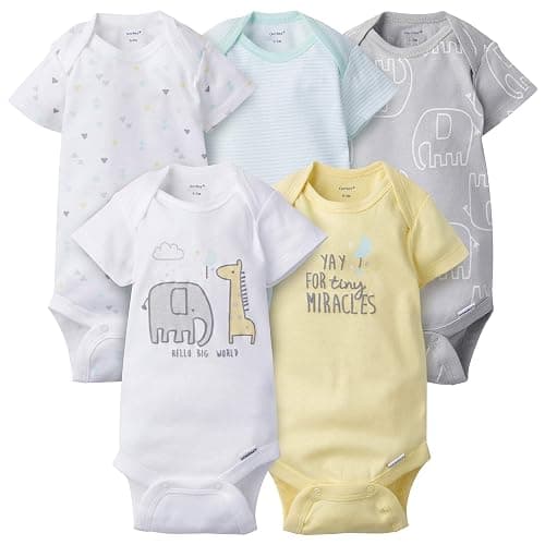 Gerber Unisex Baby 5-Pack Short-Sleeve Onesies - Image 1