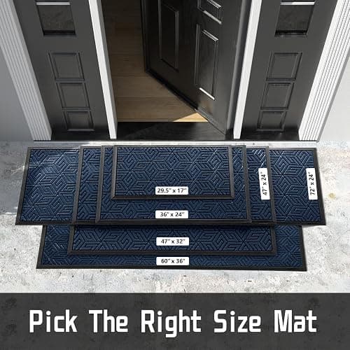 Yimobra Doormat Outdoor Entrance 29.5x17, All-Weather Waterproof Outdoor Mats for Front Door, Non Slip Welcome Door Mat for Patio Proch Outside Entryway Indoor, Blue thumbnail 2