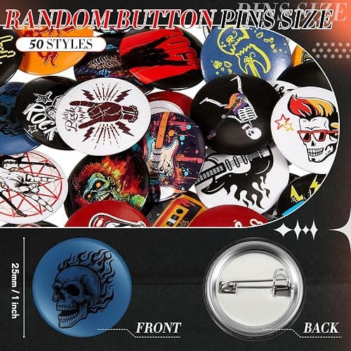 Kigeli Punk Buttons Pins 1 Inches/ 25 mm Emo Band Badge for Backpacks Bags Hats Jeans thumbnail 2