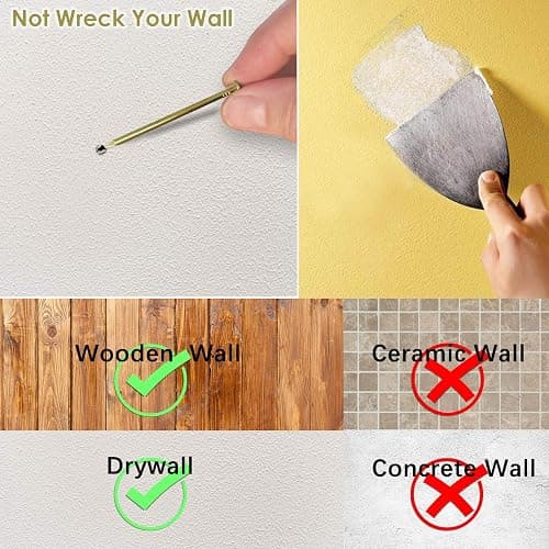 100 lb Picture Hangers, Picture Hooks for Hanging Pictures, 20Pcs Frame Hooks Picture Hangers Heavy Duty Hardware Hanger Kit Wooden Wall Painting Hangers Hooks and Nails for Pictures thumbnail 6