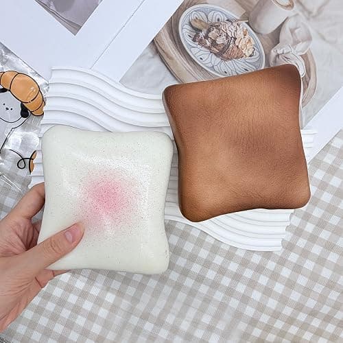 Bread Butter Squishy,Slow Rising Squishy，Stocking Stuffers,Stress Balls，Stress Relief & Fidget Toys for ADHD，Party Favor Gift (White) thumbnail 4
