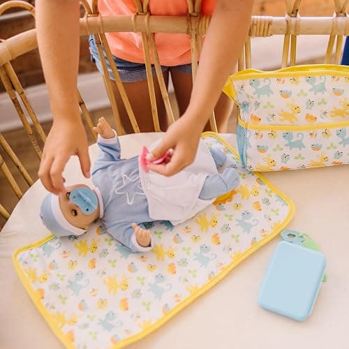 Melissa & Doug Mine to Love Travel Time Play Set for Dolls with Diaper Bag, Bottle, Sunscreen, More (17 pcs) - Baby Doll Accessories, Baby Doll Sets For Kids Ages 3+ thumbnail 7