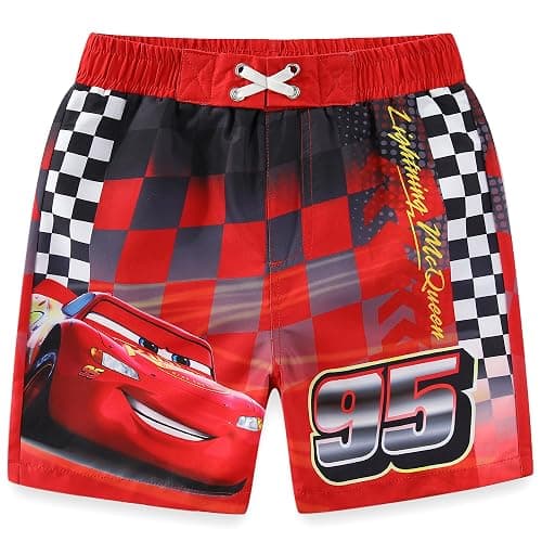 Disney Mickey Mouse Cars Boys UPF 50+ Swim Trunks Shorts Bathing Suit for Toddler to Big Kids - Image 1