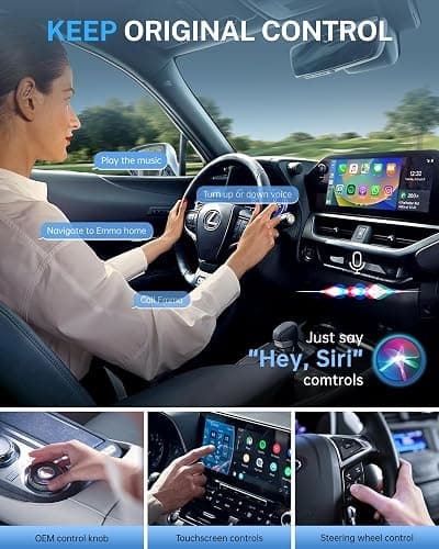 Jemluse Wireless CarPlay Adapter for Apple iPhone - Multi-User Seamless Connection for Convert Wired to Wireless Car Play Adapter - No Latency from iOS 10+ to Screen w/USB C (Gray) thumbnail 6
