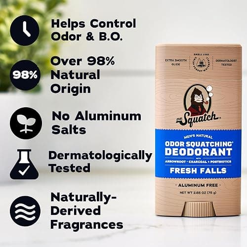 Dr. Squatch Natural Deodorant for Men – Fresh Falls – Odor-Squatching Men's Deodorant Aluminum Free (2.65 oz) thumbnail 4