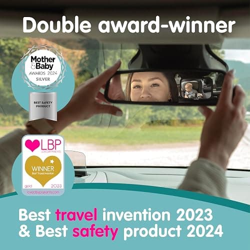 Onco Baby Car Mirror for Back Seat - Double Award-Winning, 100% Shatterproof Mirror, 360° Baby Must Haves, New Born Essentials, Car Mirror Rear Facing, Universal & Shake-Proof thumbnail 2