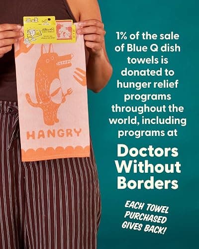 Blue Q Hangry Woven Jacquard Dish Towel - Funny Kitchen Towels, 100% Cotton, Durable, Soft & Super Absorbent, Machine Washable & Fade-Resistant, Functional Gift Ideas, Vibrant Colors, Size: 28" x 21" thumbnail 6