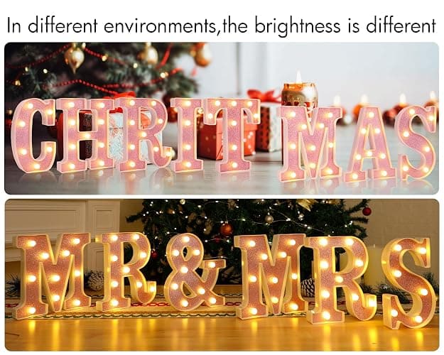 Small Led Marquee Letters, Light Up Letters, 8.58 Inch Led Letter Lights, Battery Powered Lighted Sign for Table, Party, Birthday, Christmas Decor (Pink Glitter, Letter B) thumbnail 6