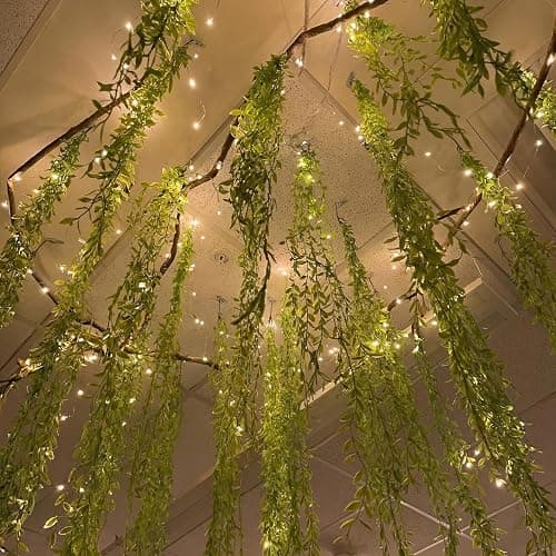 Bucherry 23 Pcs Artificial Hanging Vines, Jungle Party Decorations | Willow Greenery for Tropical Fairy Theme, Woodland Rainforest Wall, Enchanted Indoor Outdoor Jungle Party DIY Decorations - Image 1