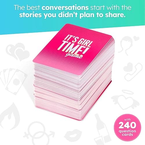 ⭐️ It’s Girl Time - Girls Night Card Game for Bachelorette, Galentines or Ladies Night - 240 Sweet & Sassy Questions with Challenges - Fun Party Game for Adults & Teens thumbnail 8