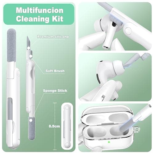 MHYALUDO for AirPods Pro 3 Clear Case 2025, Military-Grade Shockproof, Soft TPU Highly Transparent Anti-Yellowing for AirPods Pro 3 Case with Cleaning Kit & Cute Round Buckle, Clear White thumbnail 6