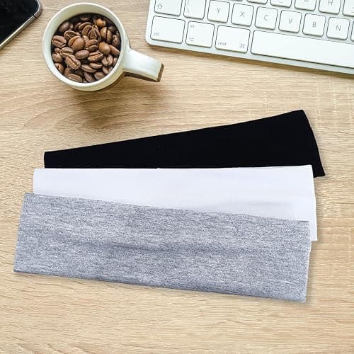 Fecawd 3PCS Headbands for Women Non Slip Elastic Sweat Hairbands Fashion Sports Hair Bands Soft Cloth Fabric Stretchy Headband for Workout Yoga Running thumbnail 6