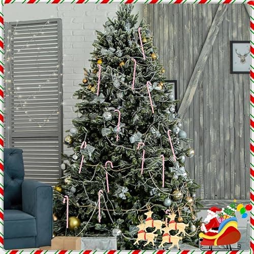 Hicarer 25 Pieces Christmas Plastic Candy Cane 5.9 Inch Christmas Tree Hanging Ornament Decoration Twisted Tree Candy Cane Ornament for Xmas Holiday Party Favor (Pink and White) thumbnail 5